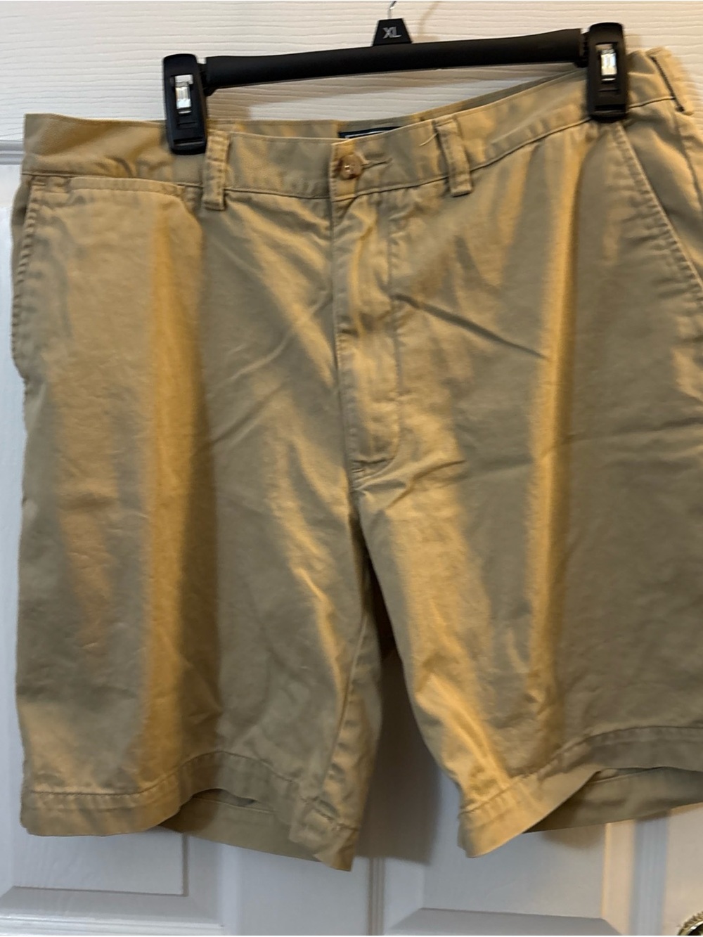 Ralph Lauren Men's Beige Flat-Front Cotton Shorts